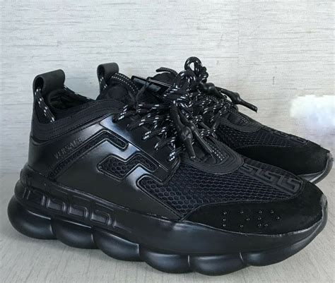 versace chain reaction zwart|versace black chain reaction sneakers.